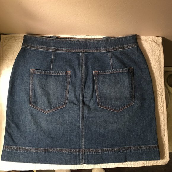 LOFT Nautical Inspired Button Front Denim Skirt - Picture 6 of 11